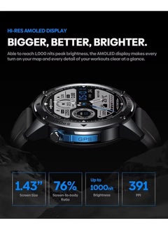Zeblaze New Zeblaze Stratos 2 Ultra GPS Smartwatch Deep Waterproof 10 ATM Blood Oxygen Fitness Tracking Swimming Level Outdoor Watches  - Image 4