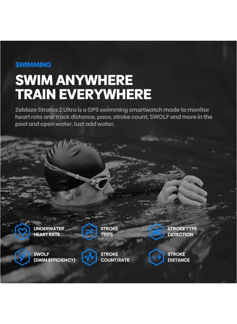 Zeblaze New Zeblaze Stratos 2 Ultra GPS Smartwatch Deep Waterproof 10 ATM Blood Oxygen Fitness Tracking Swimming Level Outdoor Watches  - Image 5