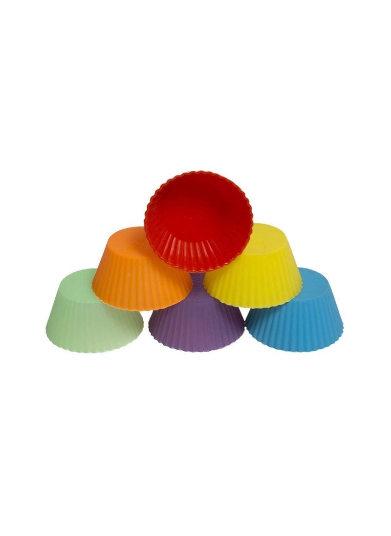 HOUSE HATCH HOUSE HATCH Silicone Round Moulds for CupcakeMuffinJellyCake Multicolour 12 Pieces  - Image 4