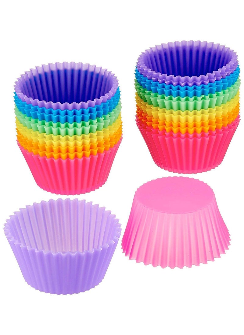 HOUSE HATCH HOUSE HATCH Silicone Round Moulds for CupcakeMuffinJellyCake Multicolour 12 Pieces  - Image 2