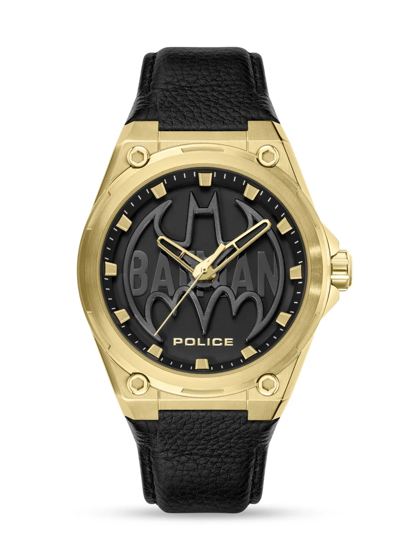 Batwing Special Edition Genuine Leather Strap Analog Watch for Men, 45mm