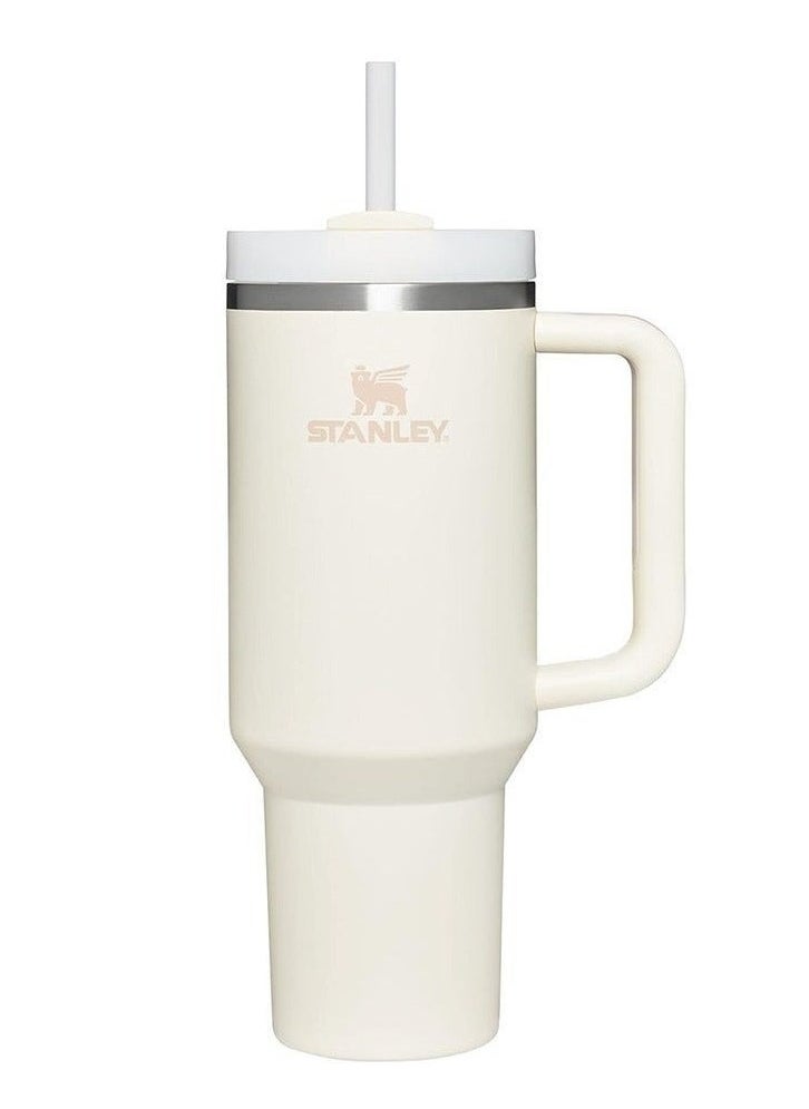 Stanley - Quencher H2.0 FlowState Stainless Steel Vacuum Insulated Tumbler with Lid and Straw for Water, Iced Tea or Coffee, Smoothie and More Stainless Steel 40 oz,1.18L (Cream White) - Image 1