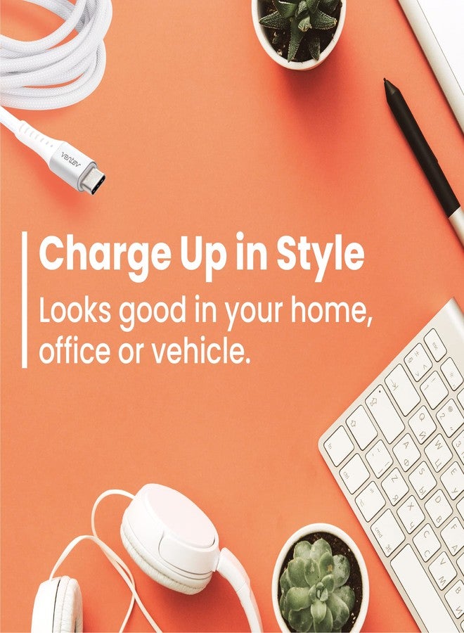 Ventev Alloy 10 Ft iPhone Cable | Fast Charging USB-C to Lightning Cable | Extra Long MFi Certified Apple Charging Cord | Lasts Up to 100x Longer Than Most Cables for iPhone, White - Image 3