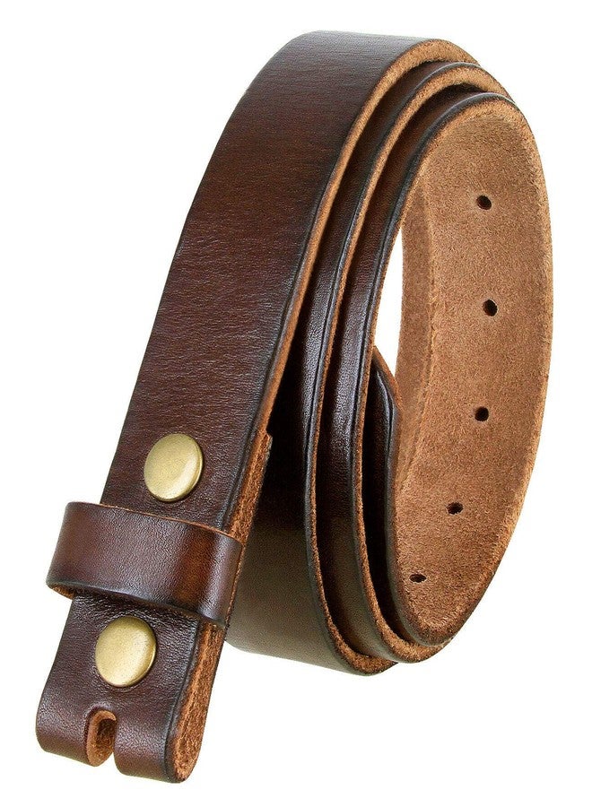 Belts.com BS100 Genuine One Piece Full Grain Leather 1-1/8"(30mm) Wide Belt Strap with Snaps (Brown, 34) - Image 1