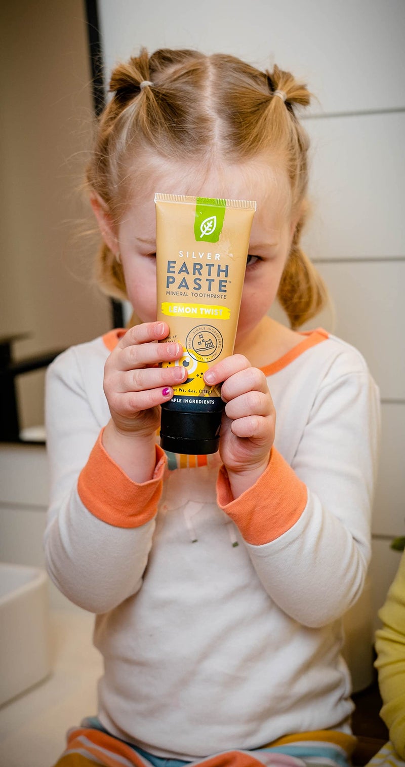 Redmond Earthpaste with Silver - Natural Non-Fluoride Toothpaste, 4 Ounce Tube (Lemon Twist) - Image 3