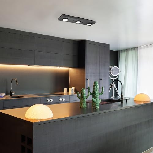 Globe Electric 3-Light Integrated LED Track Lighting, Matte Black, Adjustable Heads, Dimmable, 59941 - Image 2