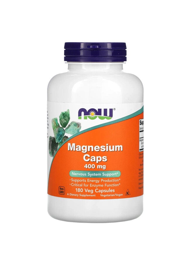 now Magnesium Caps, 400 mg, 180 Veg Capsules  - Image 1