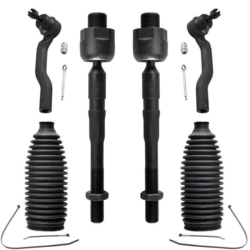 ASTARPRO Front 6pc Tie Rods Kit Replacement for 0714 Ford Edge Lincoln MKX 4 Suspension Outer Inner Tie Rod Ends 2 Boots 2007 2008 2009 2010 2011 2012 2013 2014