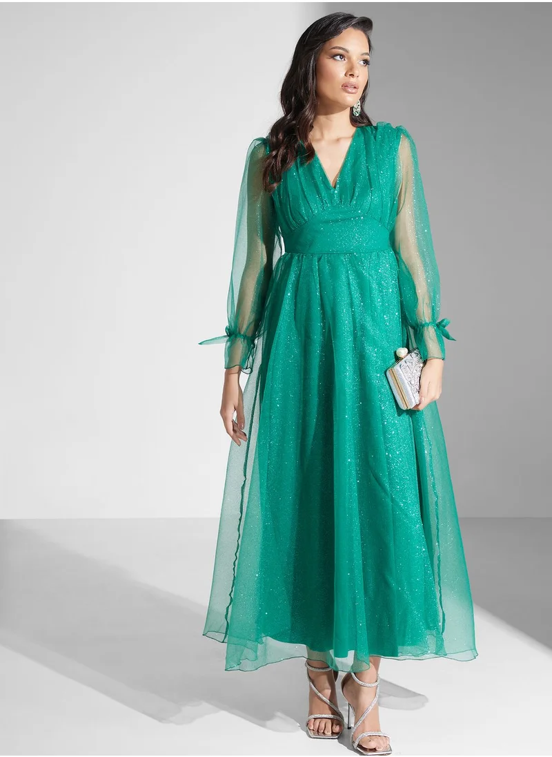 Khizana Puff Sleeve A-Line Dress