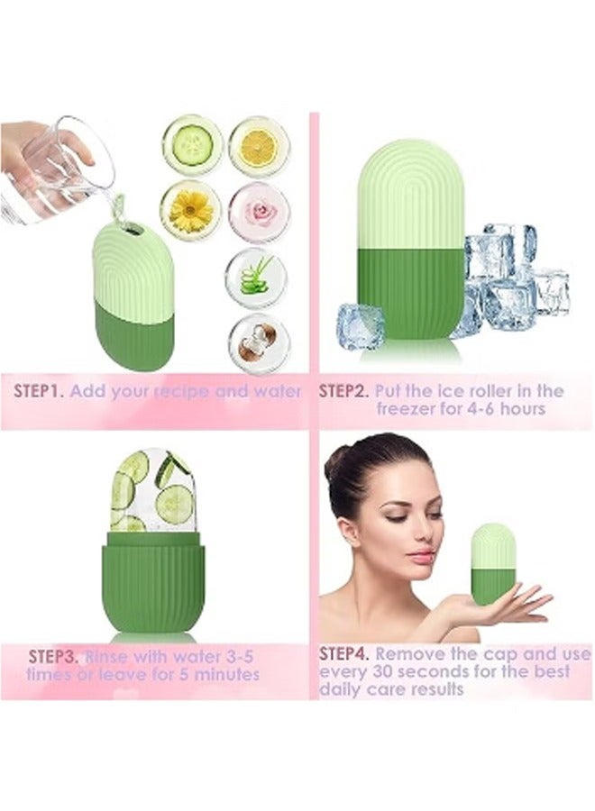 Generic Ice Roller for Face,Beauty Facial Massage, Glow Cube for Face,Skin Care Tools for Eye Wrinkles, Acne Puffiness Relief Green  - Image 4