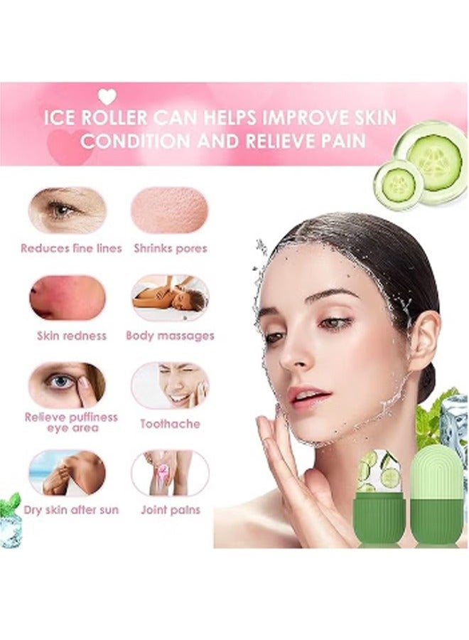 Generic Ice Roller for Face,Beauty Facial Massage, Glow Cube for Face,Skin Care Tools for Eye Wrinkles, Acne Puffiness Relief Green  - Image 3