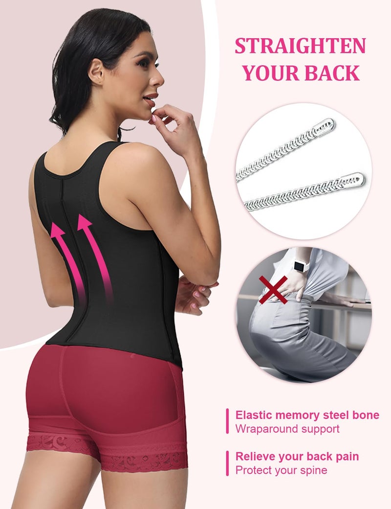 SHAPSHE Waist Trainer for Women, Tummy Control Sports Girdle, Workout Body Shaper with Adjustable Shoulder Strap - Image 4