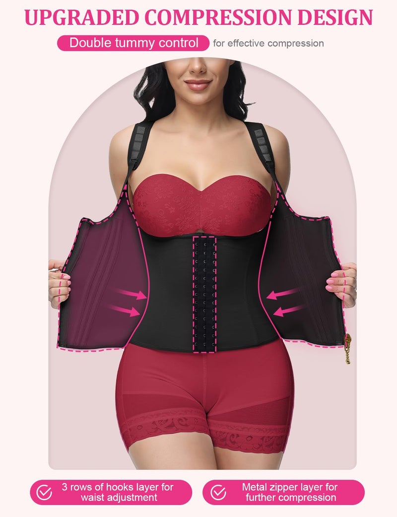 SHAPSHE Waist Trainer for Women, Tummy Control Sports Girdle, Workout Body Shaper with Adjustable Shoulder Strap - Image 2