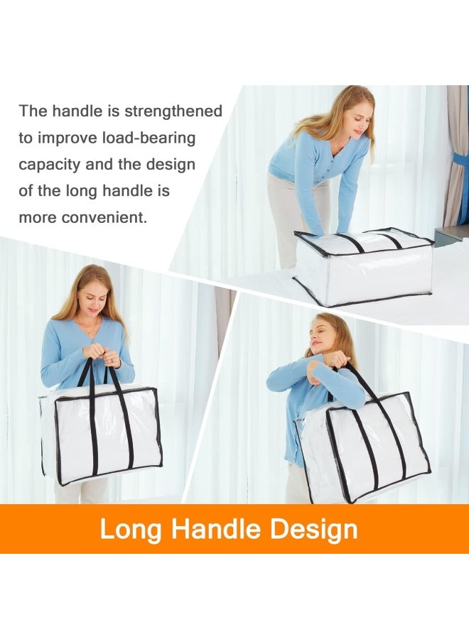 Vieshful Vieshful Clear Clothes Storage Bag Organizer With Reinforced Handle, 21.6 X 15.7 X 10 In, Vinyl Storage Bag For Comforter, Blanket, Bedding, Duvet, Transparent Moving Totes  - Image 5