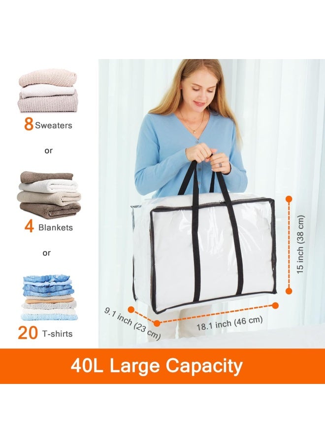 Vieshful Vieshful Clear Clothes Storage Bag Organizer With Reinforced Handle, 21.6 X 15.7 X 10 In, Vinyl Storage Bag For Comforter, Blanket, Bedding, Duvet, Transparent Moving Totes  - Image 2