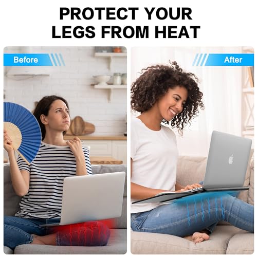 AboveTEK Portable Laptop Lap Desk w/Retractable Left/Right Mouse Pad Tray, Non-Slip Heat Shield Tablet Notebook Computer Stand Table w/Sturdy Stable Work Surface for Bed Sofa Couch or Travel - Image 3