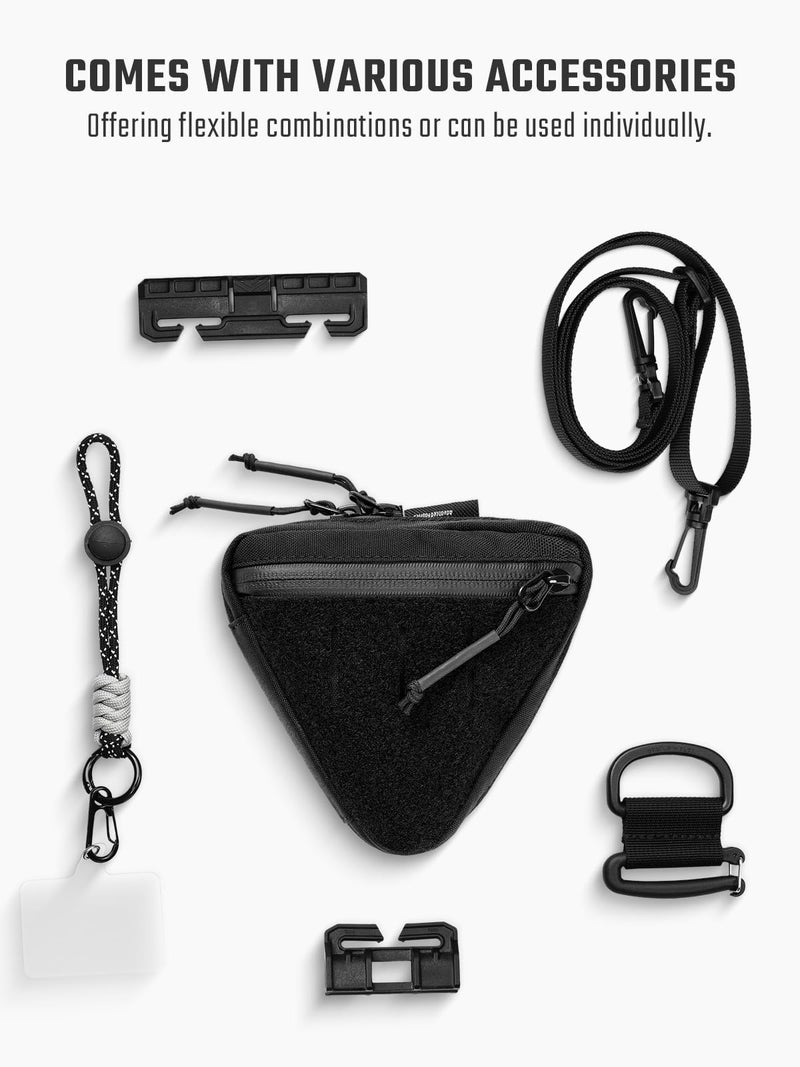TACTICAL_GEEK Storage A8 Mini EDC Pouch, Multi-Purpose Organization Storage, Small Gear Organizer with Strap, Utility Zipper Pouch for Daily Carry ï¼ˆBlackï¼‰ - Image 4