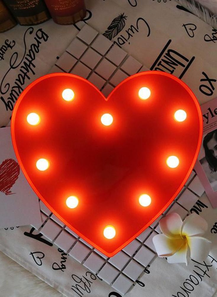 سلة قلب مع إضاءة ليد مصنوع من المعدن للديكور وعيد الحب قياس 30 سم - Image 5