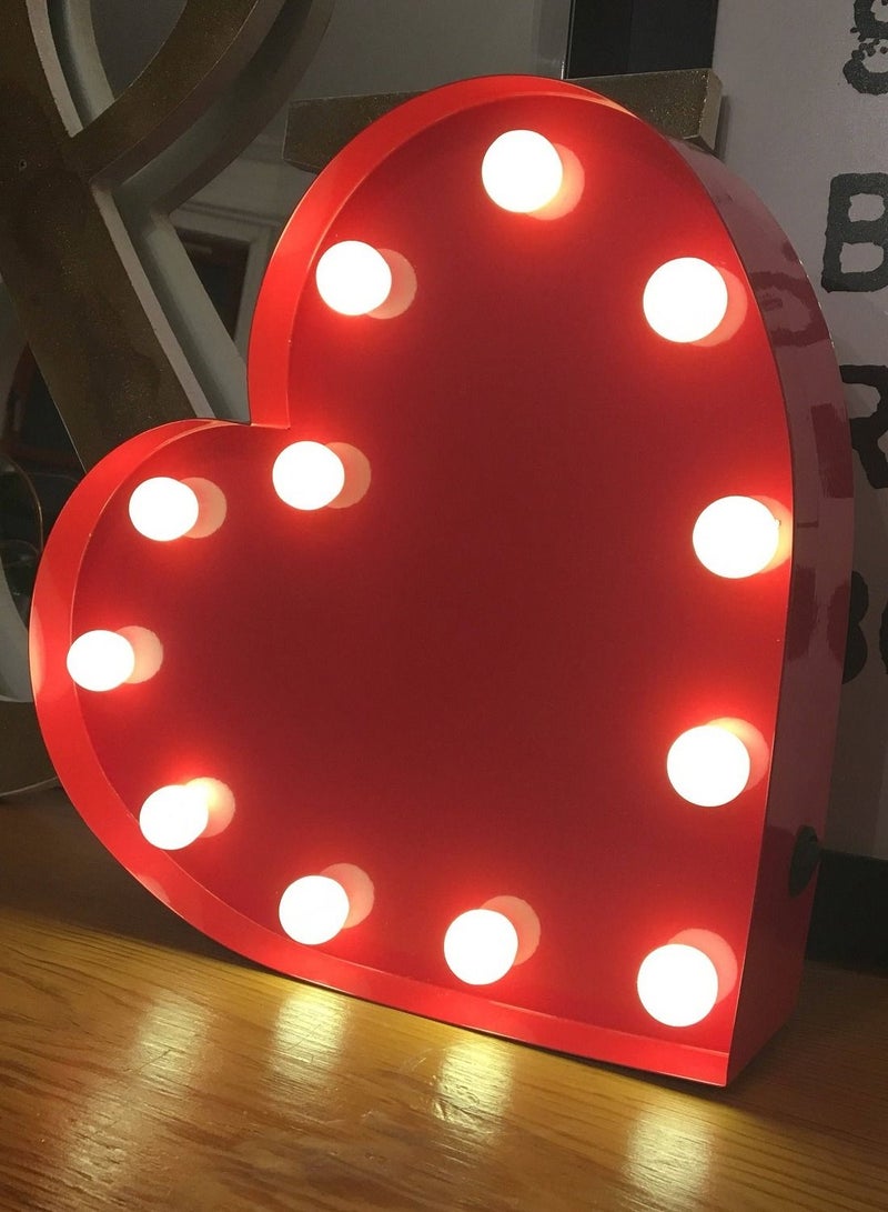 سلة قلب مع إضاءة ليد مصنوع من المعدن للديكور وعيد الحب قياس 30 سم - Image 3