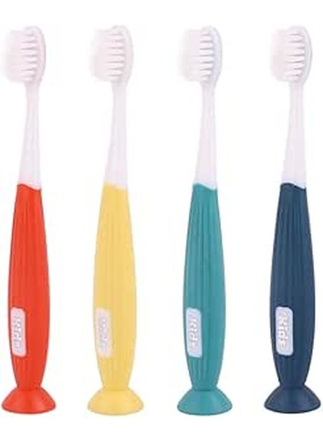 Soft Bristles Toothbrush 4 Pack For Kids Ages 3 12 Gentle Teeth Cleaning And Gum Care Travel Friendly - Image 1
