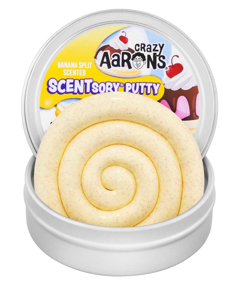 Crazy Aaron's Thinking PuttyÂ® - Banana Split - Scented Sensory Putty for Kids and Grown ups - Creative and Endless Fun, Stress Relief Therapy Toys, Never Dries Out - Made in USA - Image 1
