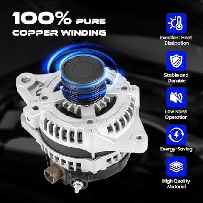 SEHNSUCHT New Alternator Replacement for Toyota Corolla 1.8L 2011-2013, for Toyota Matrix 1.8L 2011-2013, 100Amp 12V, High Output Alternator Replace for 11577 - Image 5