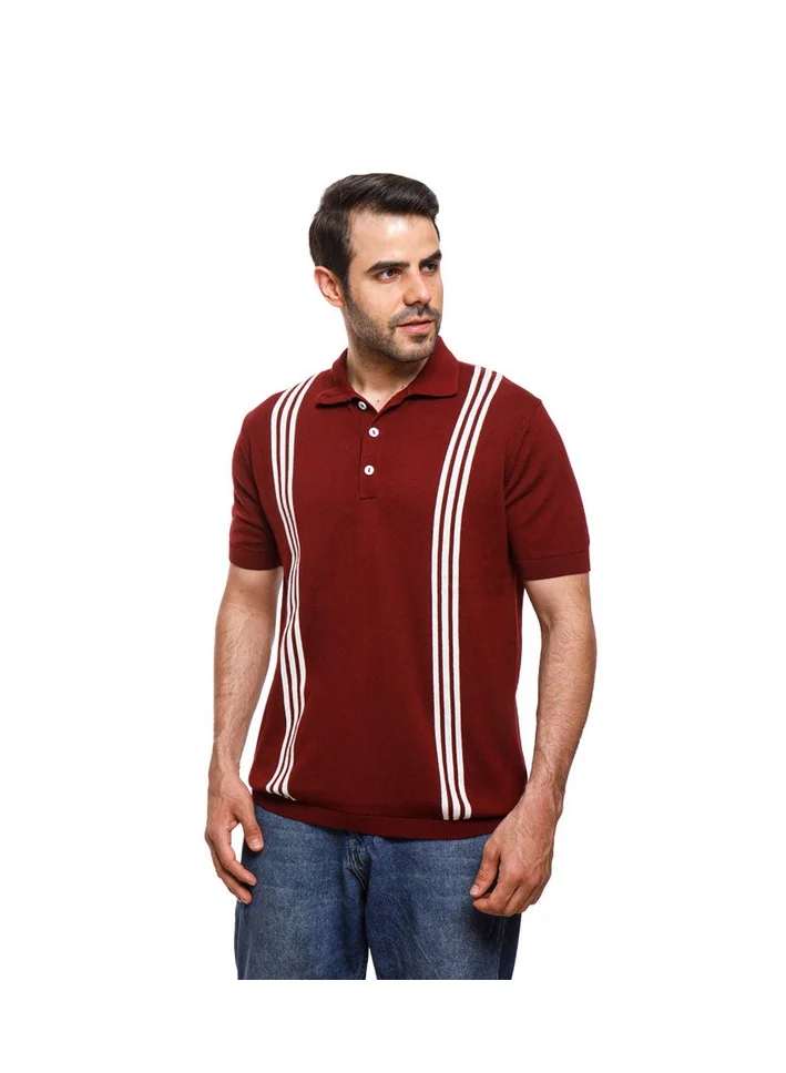 كوب قميص بولو منسوج بأكمام قصيرة