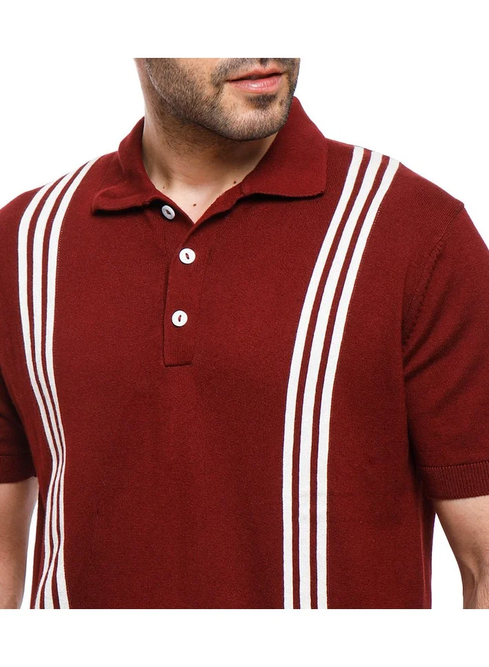 كوب قميص بولو منسوج بأكمام قصيرة