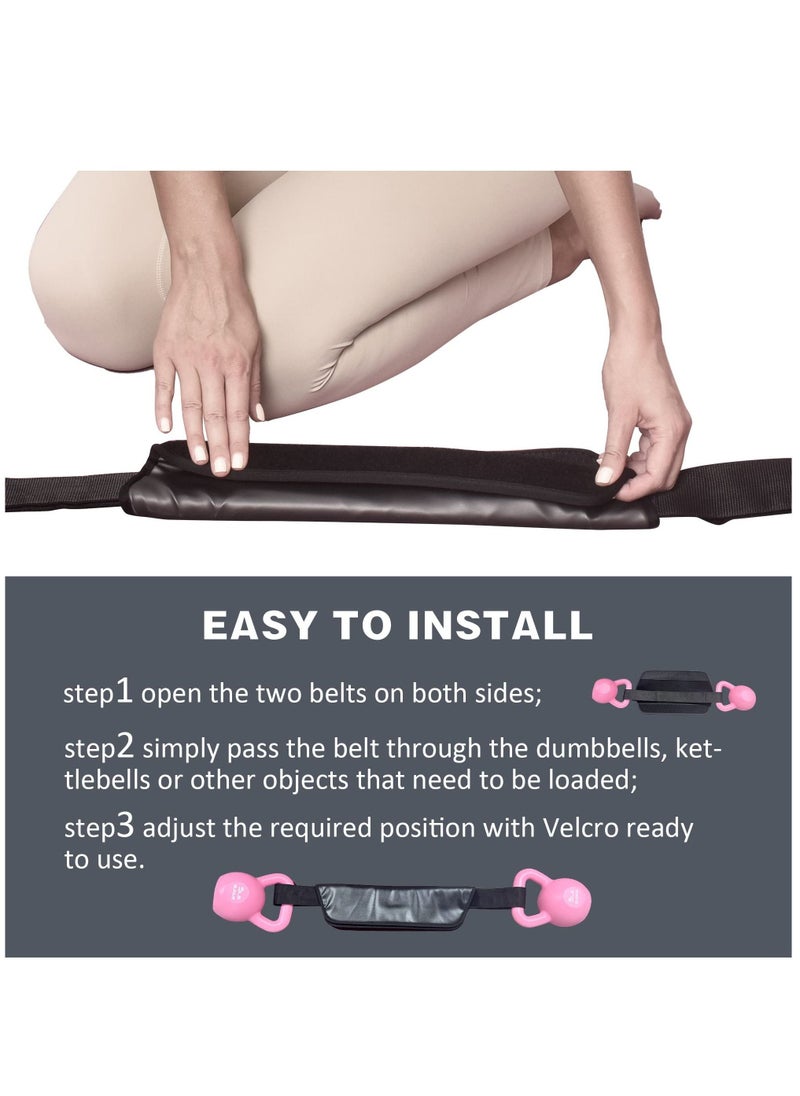 Generic - Hip Thrust Belt, Hip Belt Pads for Glute Workout,  Dumbbell Gravity Workout, with Dumbbells Kettlebells for Lunges Reverse Squat（Black） - Image 1