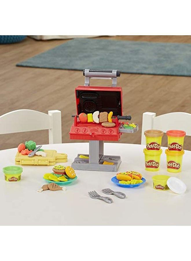 Play-Doh - Kitchen Creations Grill 'N Stamp Playset For Kids 3 Years And Up With 6 Nontoxic Modeling Compound Colors And 7 Barbecue Toy Accessories - Image 1
