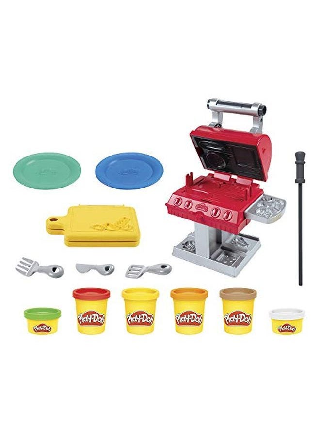 Play-Doh - Kitchen Creations Grill 'N Stamp Playset For Kids 3 Years And Up With 6 Nontoxic Modeling Compound Colors And 7 Barbecue Toy Accessories - Image 1