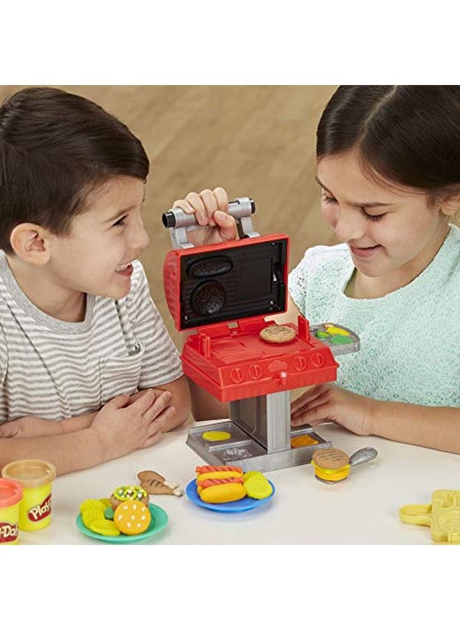 Play-Doh - Kitchen Creations Grill 'N Stamp Playset For Kids 3 Years And Up With 6 Nontoxic Modeling Compound Colors And 7 Barbecue Toy Accessories - Image 1
