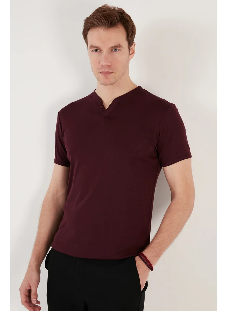 Buratti Cotton Button Detail Slim Fit V Neck 3-Pack T Shirt Men's T Shirt 5902122S3