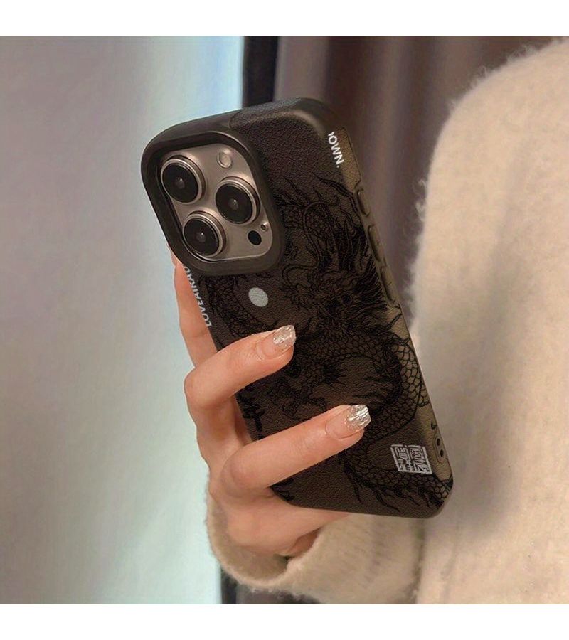 High End Faux Leather Phone Case Red Shock Protection Compatible with Iphone 17 Air - Image 4