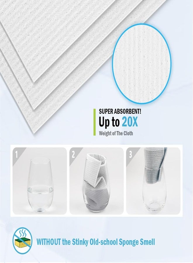 AIDEA Swedish Dishcloths for Kitchen, 10PK, White, Absorbent Sponge Dish Cloth, Dishcloths for Washing Dishes, Reusable Paper Towels Dish Cloths, Swedish Towels for Home, Kitchen, Glass, 7" x 6" - Image 5