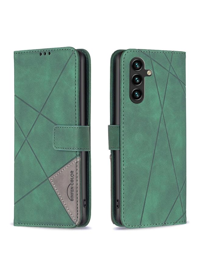 اس-توب جراب لهاتف Samsung Galaxy A56 5G مصنوع من الجلد بمشبك مغناطيسي ونقشة معينية - Image 1