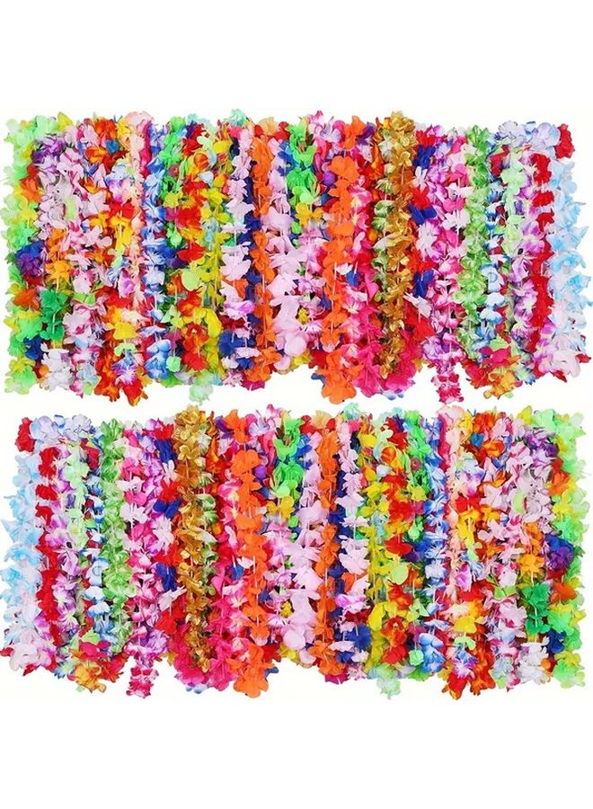20pcs Vibrant Hawaiian Wreaths Flower Necklaces Headbands for Luaus Beach Parties Weddings - Image 2