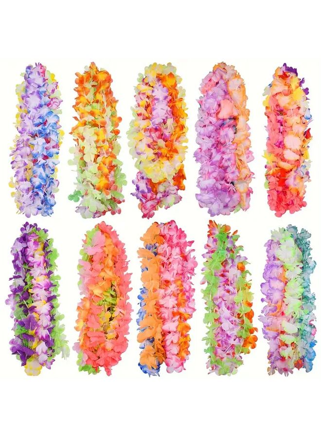 20pcs Vibrant Hawaiian Wreaths Flower Necklaces Headbands for Luaus Beach Parties Weddings - Image 1