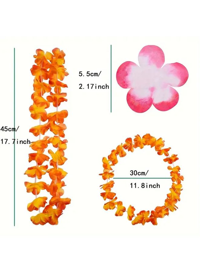 20pcs Vibrant Hawaiian Wreaths Flower Necklaces Headbands for Luaus Beach Parties Weddings - Image 3