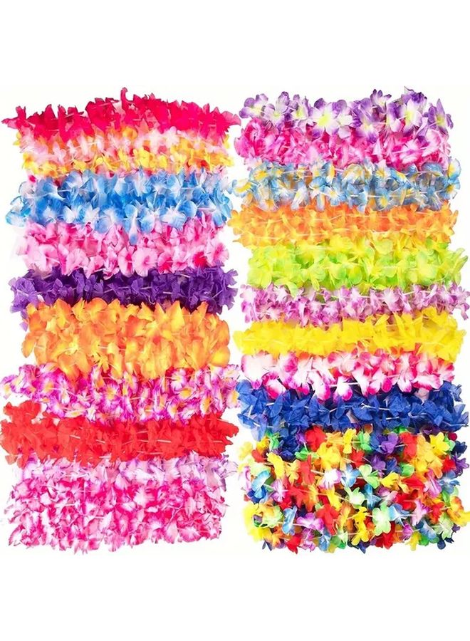 20pcs Vibrant Hawaiian Wreaths Flower Necklaces Headbands for Luaus Beach Parties Weddings - Image 4