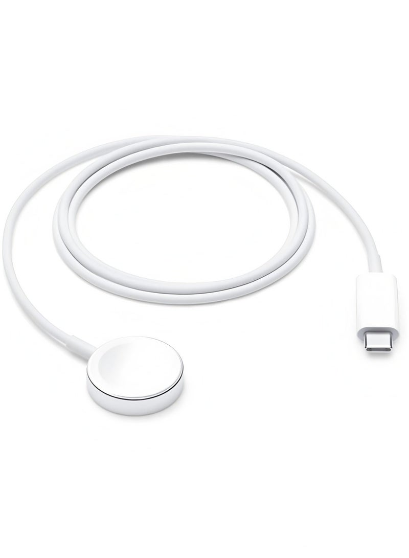 أبلينم كابل شاحن ساعة USB C سريع الشحن متوافق مع ساعة Apple Watch، كابل شحن ساعة مغناطيسي متوافق مع سلسلة Watch 9/8/7/Ultra/Ultra2/SE2/6/5/4/3/2/1/SE1، كابل من النوع C، 1 متر - Image 1