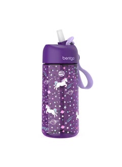 Bentgo Kids Water Bottle New And Improved 2023 Leak Proof, Bpa - Free 15 Oz. Cup For Toddlers And Children Flip Up Safe Sip Straw For School, Sports, Daycare, Camp And More (Unicorn)  - Image 1