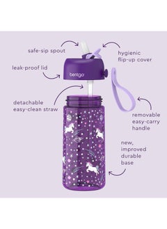 Bentgo Kids Water Bottle New And Improved 2023 Leak Proof, Bpa - Free 15 Oz. Cup For Toddlers And Children Flip Up Safe Sip Straw For School, Sports, Daycare, Camp And More (Unicorn)  - Image 5