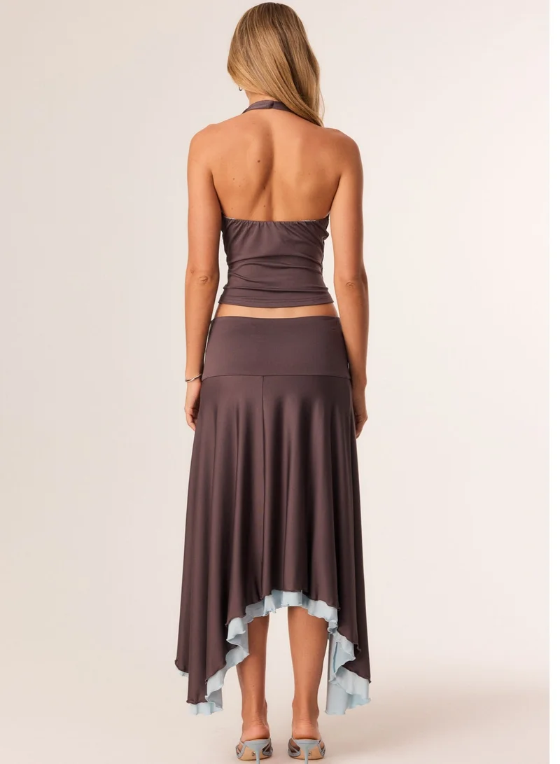 Sndys  Madison Asymmetric Hem Midi Skirt for Women | Best Price UAE