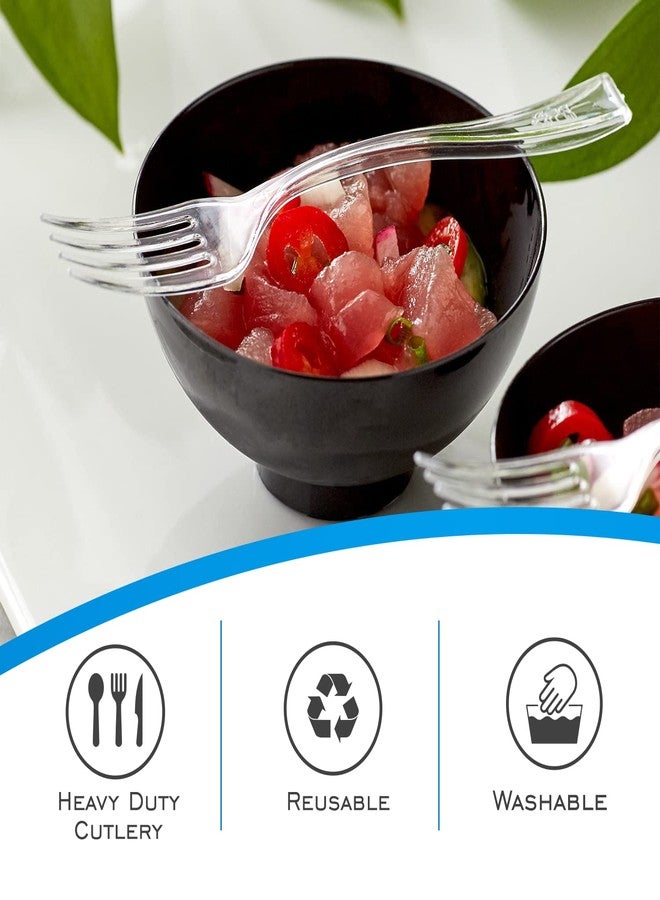 EDI Heavy-Duty Clear Disposable Plastic Knives, 300 count, BPA-Free, Recyclable, Reusable, Snap-Resistant Cutlery Set for Tough Foods - Image 3