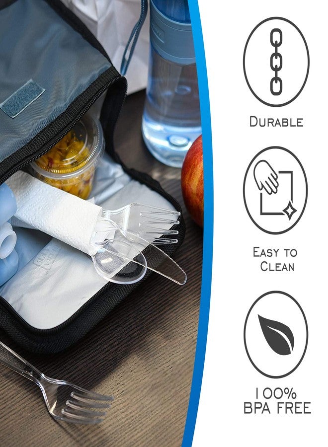 EDI Heavy-Duty Clear Disposable Plastic Knives, 300 count, BPA-Free, Recyclable, Reusable, Snap-Resistant Cutlery Set for Tough Foods - Image 2