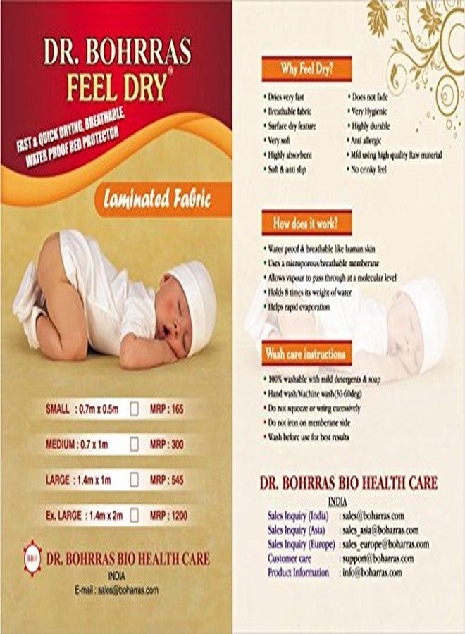 FEEL DRY Fleece Waterproof Reusable Bed Protector Drying Sheet for Baby (Blue, Small) - Image 1