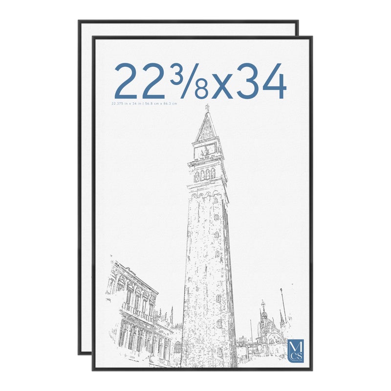 MCS Original Poster Frame 22375x34 Black Lightweight Vertical  Horizontal Wall Hanging Large Picture Frame for Posters Art Prints  Gallery Wall 2Pack