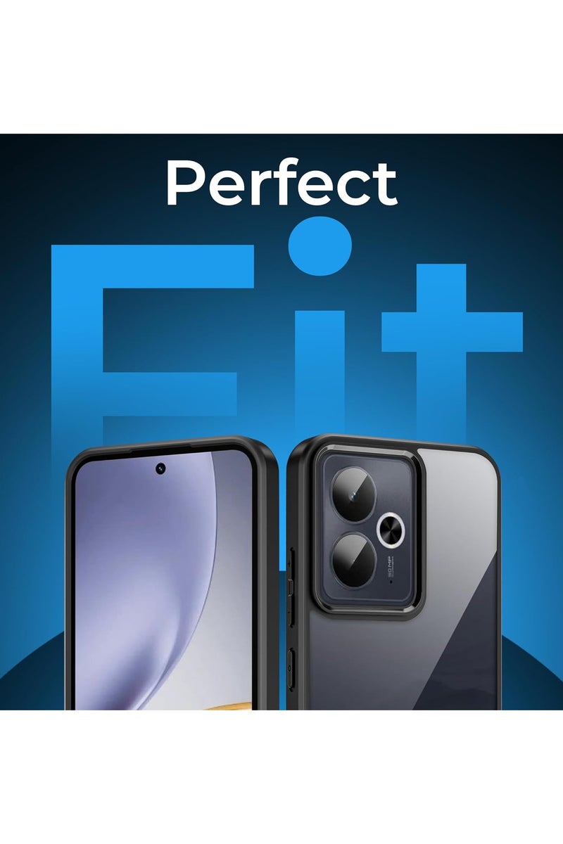 Case Cover Shockproof Hard PC Back Soft TPU Frame Anti-yellowing Slim Protective Cover Compatible with Realme 14T/Realme 14 5G (Clear) - Image 2