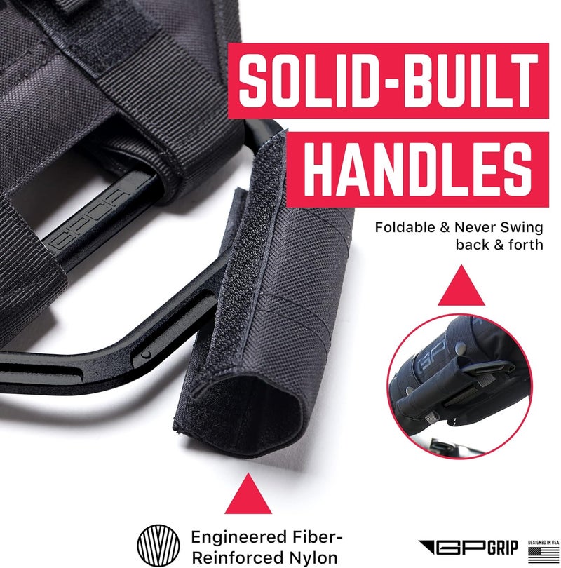 GPCA Metal Grab Handles for Jeep Wrangler 4xe, JL, JT, JK, Sport, Sahara, Rubicon and Gladiator 4DR/2DR 2007-2023 GP Grip PRO, Foldable Patented, 2 Packs, Jet Black - Image 5
